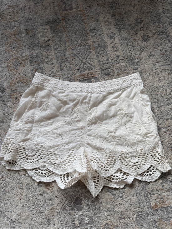 Kimchi Blue Pants - Kimchi Blue White Eyelet Lace High-Rise Shorts
